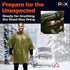 PREPARED4X Emergency Rain Poncho with Mylar Blanket Liner - Survival Blankets for Car - Heavy Duty, Waterproof Camping Gear...